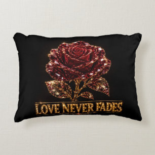 Ruby Crystal Rose – Love Never Fades Accent Pillow