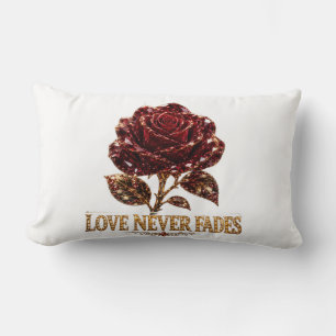 Ruby Crystal Rose – Love Never Fades Lumbar Pillow