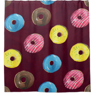 Ruby Doughnuts: Watercolor Seamless Pattern.