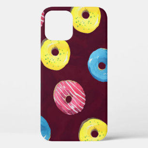 Ruby Doughnuts: Watercolor Seamless Pattern. iPhone 12 Case