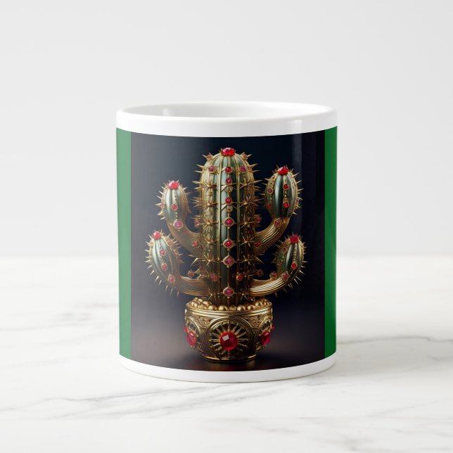 Ruby Encrusted Saguaro  Large Coffee Mug (Front)