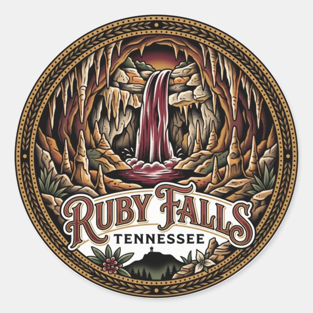 Ruby Falls Tennessee Classic Round Sticker (Front)
