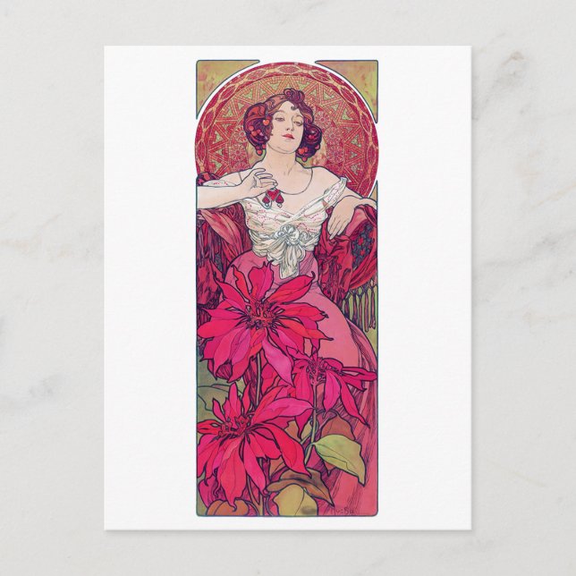 Ruby (Four Jewels), Alphonse Mucha Postcard (Front)