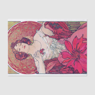 Ruby (Four Jewels), Alphonse Mucha Tissue Paper