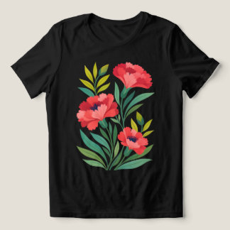 Ruby Garden Women’s Abstract Floral T‑Shirt Tri-Blend Shirt