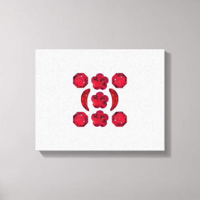 Ruby Gemstone Art, Red Canvas Print (Front)