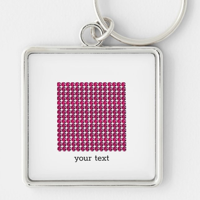 Ruby Gemstone Art, Red Keychain (Front)