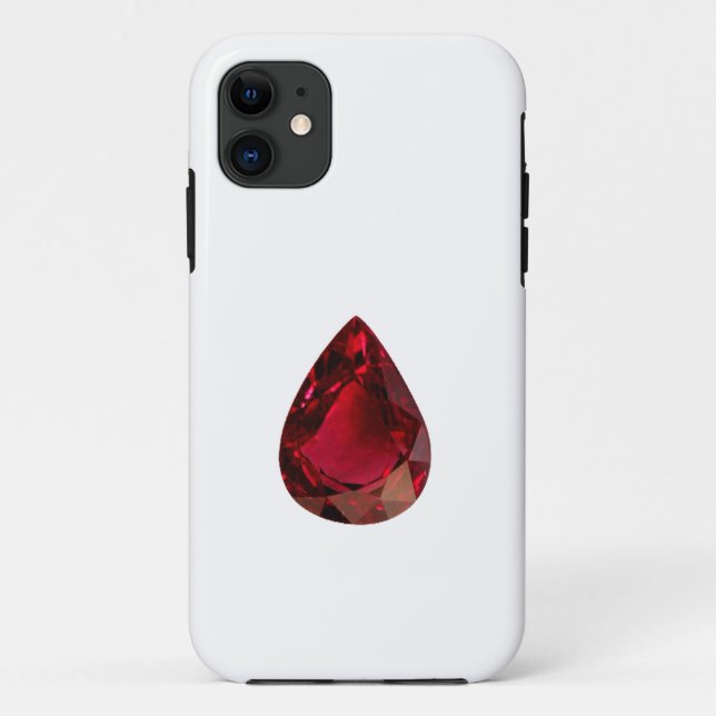 Ruby Gemstone Pear shape Case-Mate iPhone Case (Back)