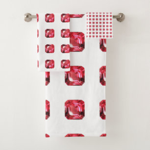 Ruby Gemstone Pink Bath Towel Set