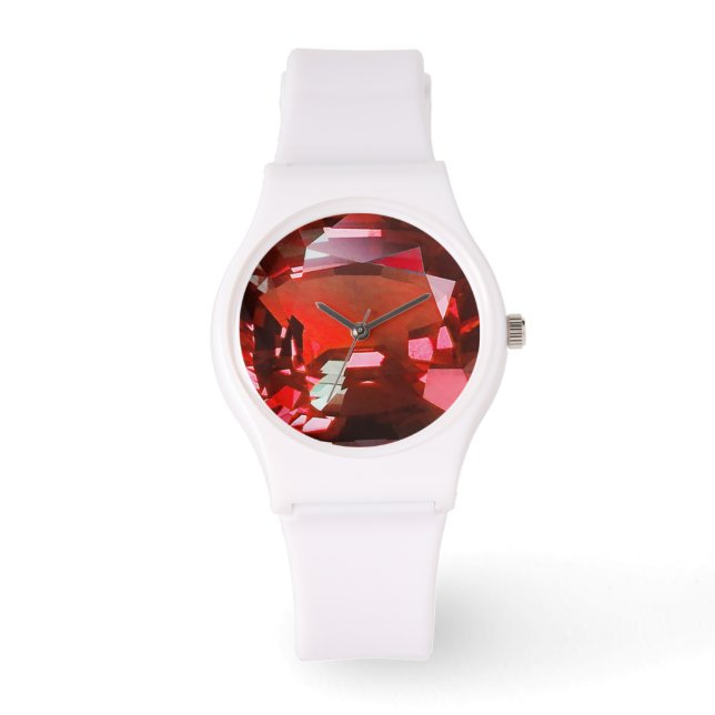 Ruby Gemstone Red Watch (Front)