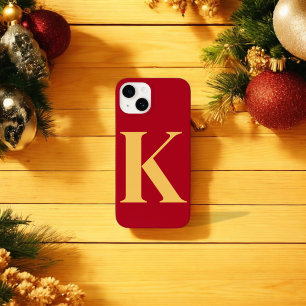 Ruby Gold Initial Personalized Monogram Design  Case-Mate iPhone 14 Case