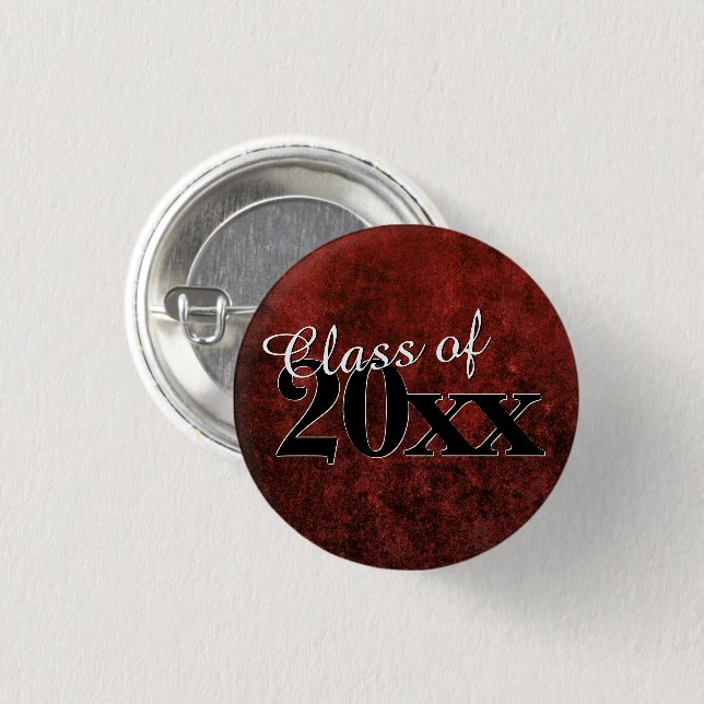 Ruby Grad | Red Garnet Crimson Scarlet Party Theme 1 Inch Round Button (Front & Back)