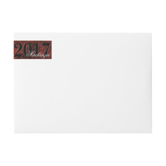 Ruby Grad | Red Garnet Crimson Scarlet Party Theme Wrap Around Label (Front)