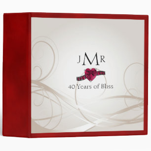 Ruby Heart 40th Wedding Anniversary Binder