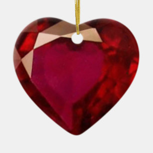 Ruby Heart Ceramic Ornament