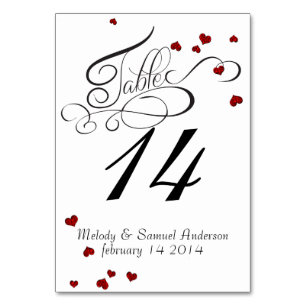 Ruby Heart Confetti Table Card