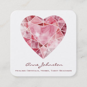 Ruby Heart Square Business Card