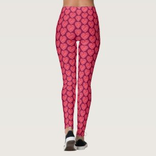 Ruby heart watercolor red art leggings