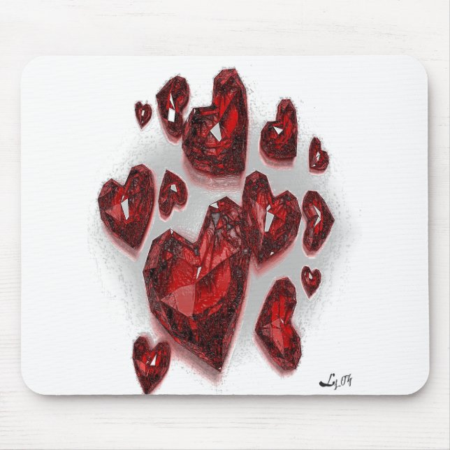 RUBY HEARTS BY LIZ LOZ MOUSE PAD (Front)