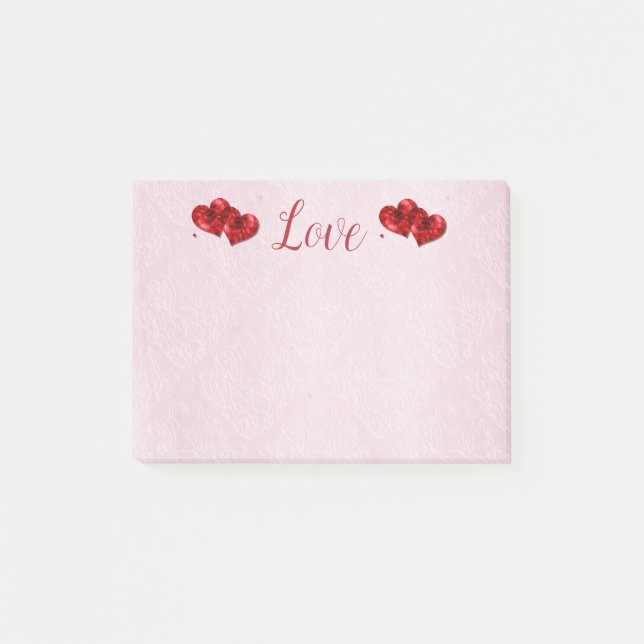 Ruby Hearts Love Post-It Notes (Front)