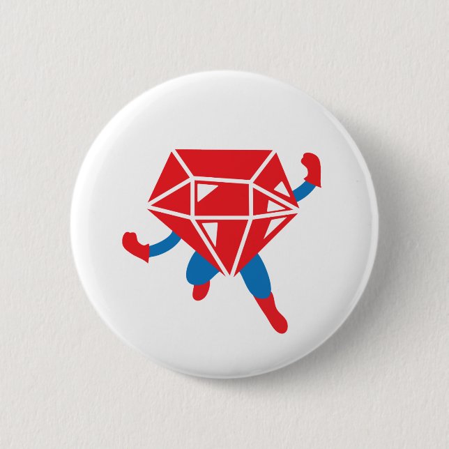 Ruby Hero 2 Inch Round Button (Front)