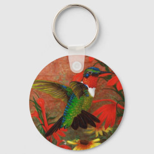 Ruby Hummingbird Keychain