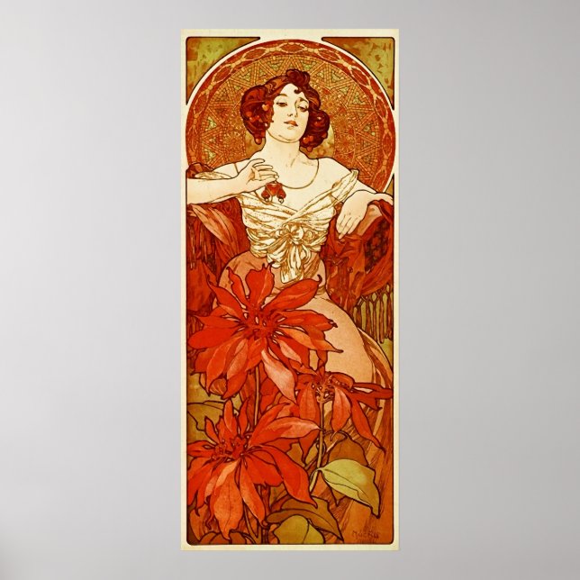 Ruby Illustration byAlphonse Mucha Poster (Front)