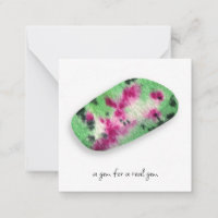 *~*  RUBY IN ZOICITE Gemstone AP64 Flat Note Card