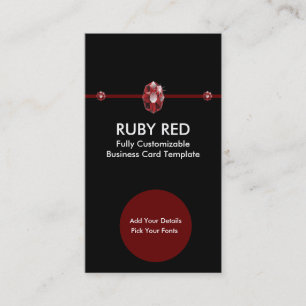 Ruby Jewelry - Red Ruby Rhinestone Logo Business Card