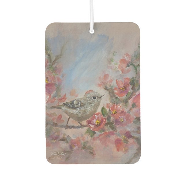 Ruby Kinglet Bird Air Freshener (Front)
