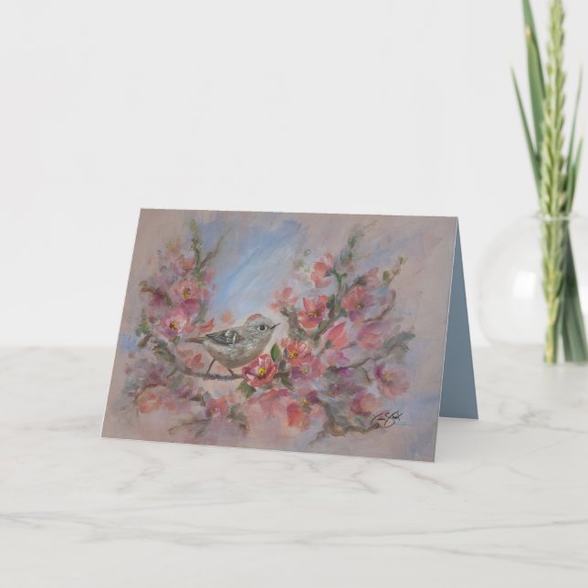 Ruby Kinglet Bird Card (Front)