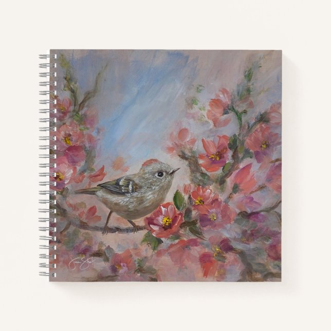 Ruby Kinglet Bird Notebook (Front)