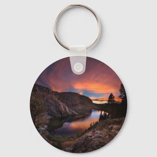 Ruby Lake Sunset - John Muir Trail - Sierra Nevada Keychain (Front)