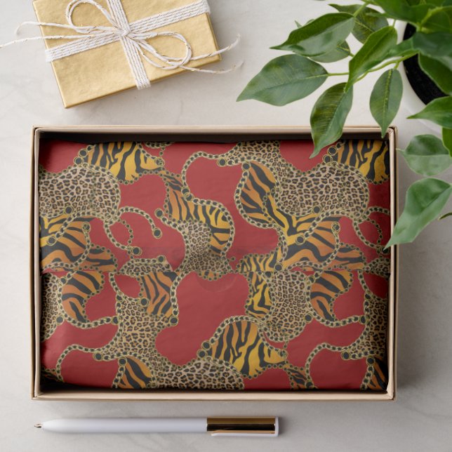 Ruby Leopard Gold Baroque Luxury Tissue Paper (Gift)