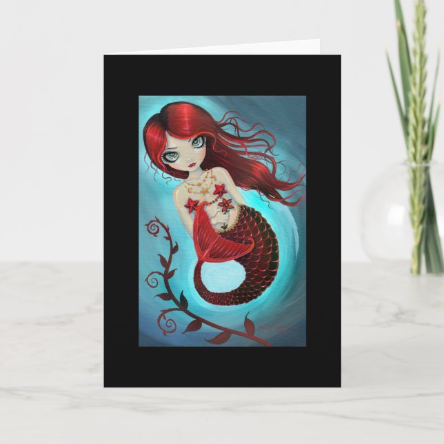 Ruby Mermaid Greeting Card (Front)