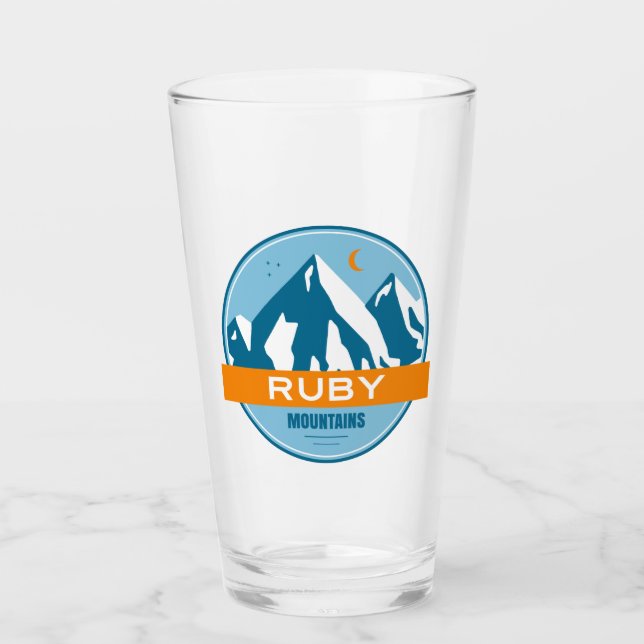 Ruby Mountains Nevada Stars Moon Glass (Front)