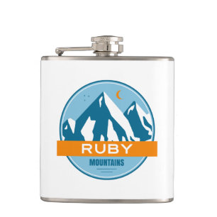 Ruby Mountains Nevada Stars Moon Hip Flask