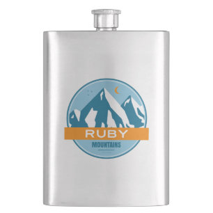 Ruby Mountains Nevada Stars Moon Hip Flask