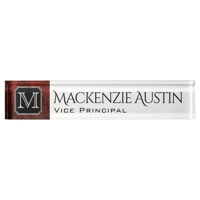 Ruby Office | Custom Scarlet Garnet Crimson Red | Nameplate (Front)