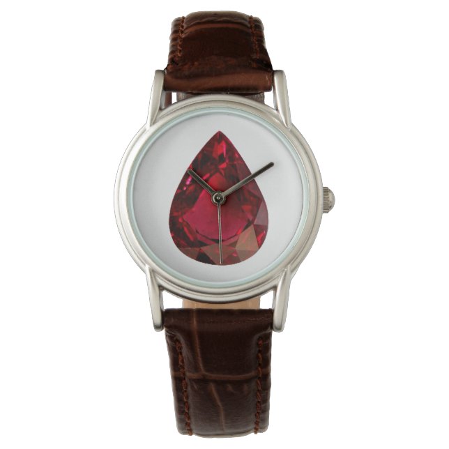 Ruby Pear shape Red Watch (Front)