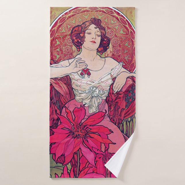 Ruby (Quatre Bijoux), Alphonse Mucha (Serviette de bain)