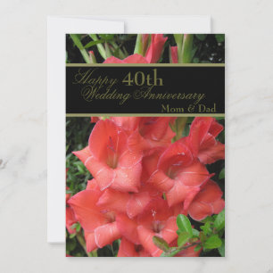 Ruby Red 40th Wedding Anniversary Mom and Dad