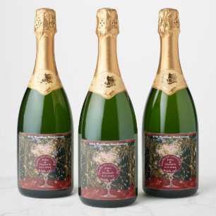 Ruby Red 40th Wedding Anniversary Sparkling Wine Label