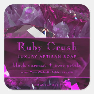 Ruby Red Abstract Magenta Hot Pink Product Label