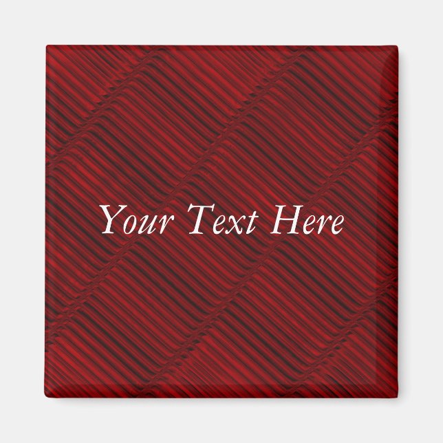 Ruby Red and Black Pattern Magnet (Front)