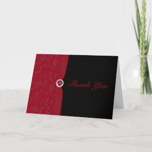 Ruby Red  and Black Thank You Card