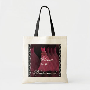 RUBY RED Bridesmaid Dresses Cotton Tote Bag