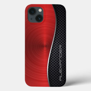 Ruby Red Brushed Metal / Favourite Colours iPhone 13 Case