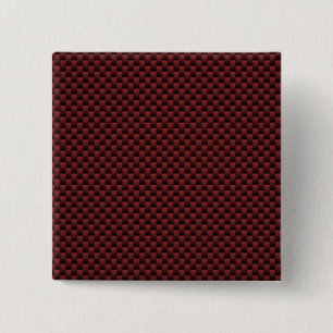 Ruby Red Carbon Fiber Style Print Decor 2 Inch Square Button