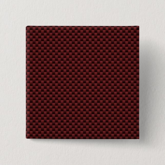 Ruby Red Carbon Fiber Style Print Decor 2 Inch Square Button (Front)